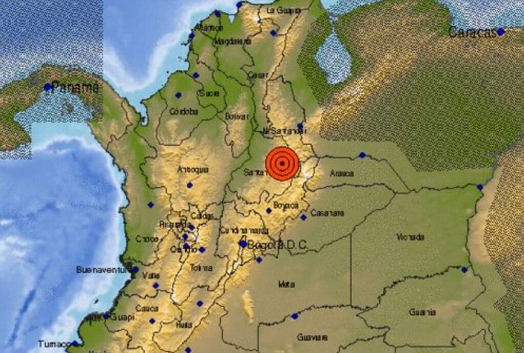 Reportan temblor de magnitud 5 en Colombia