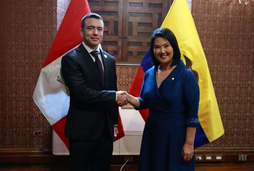 Noboa y Keiko Fujimori fortalecen cooperación bilateral Daniel Noboa y Keiko Fujimori