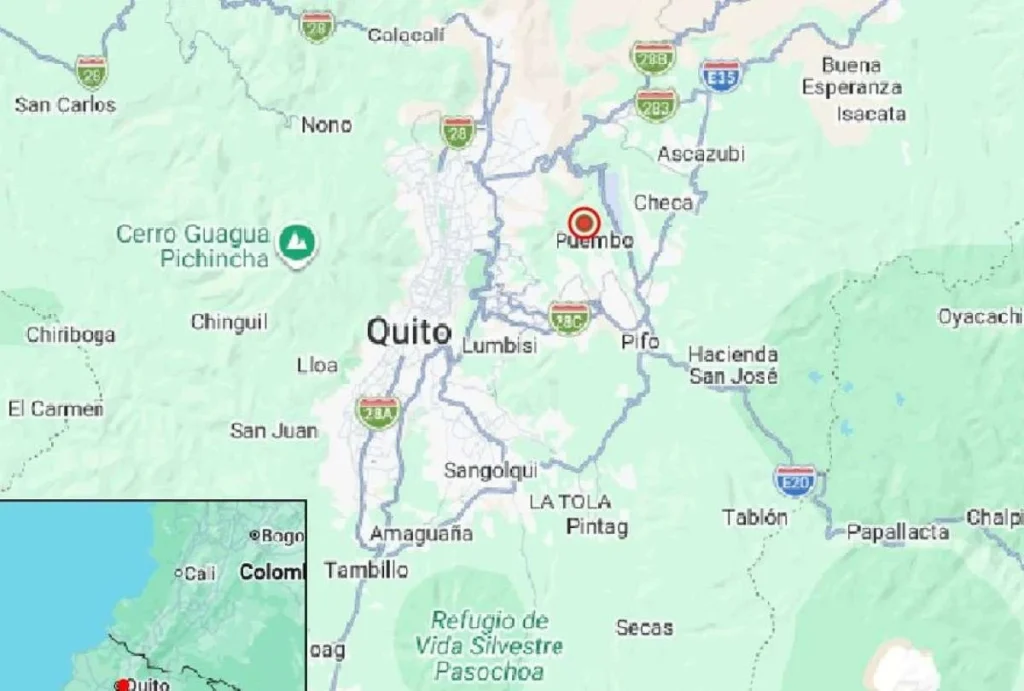 Sismo en Quito de magnitud 2,8 se registró en Puembo