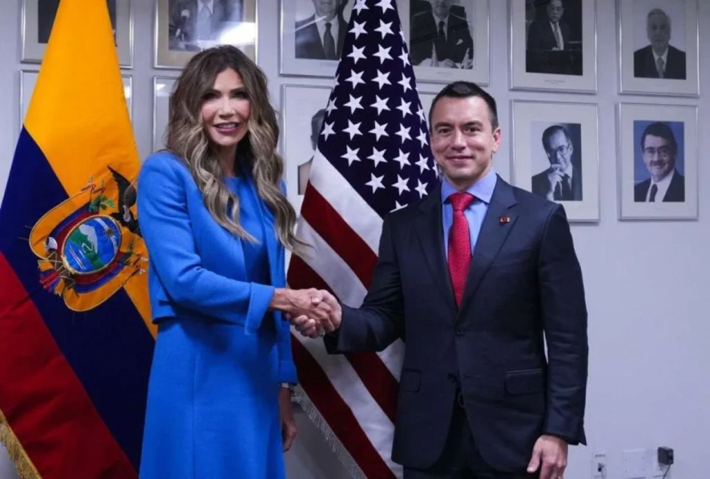 Kristi Noem y Daniel Noboa refuerzan cooperación en seguridad